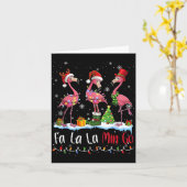 Fa La La La Mingo Flamingo Christmas Lover  Kaart (Gele Bloem)