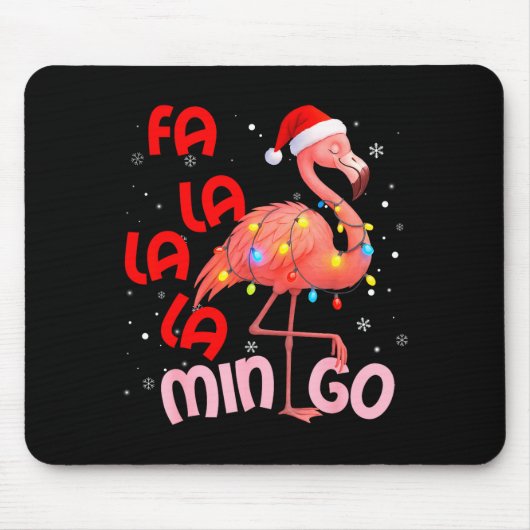 Fa La La La Mingo Flamingo Christmas Men Women Kid Muismat (Voorkant)