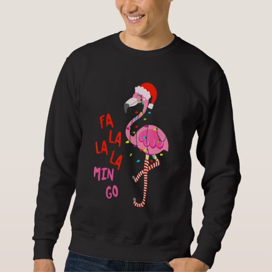 Fa La La La Mingo Flamingo For Christmas Xmas Paja Trui (Voorkant)