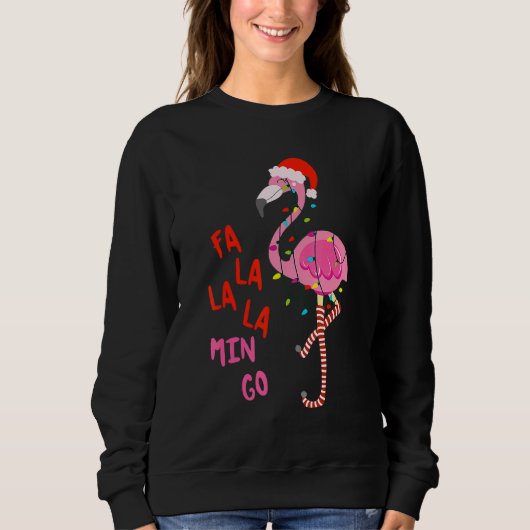 Fa La La La Mingo Flamingo For Christmas Xmas Paja Trui (Voorkant)