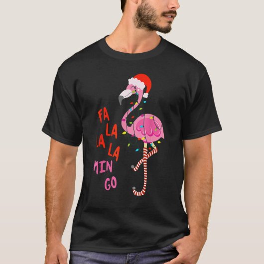 Fa La La La mingo Flamingo for Christmas Xmas T-shirt (Voorkant)