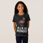 Fa La La La Mingo Flamingo kerstboomverlichting T-shirt (Voorkant volledig)