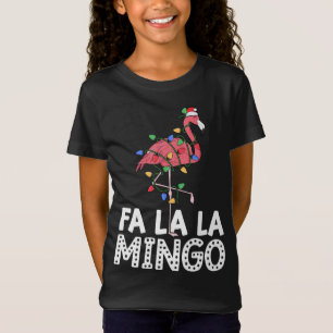Fa La La La Mingo Flamingo kerstboomverlichting T-shirt