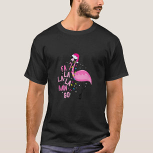 Fa La La La Mingo Flamingo kerstboomverlichting T-shirt