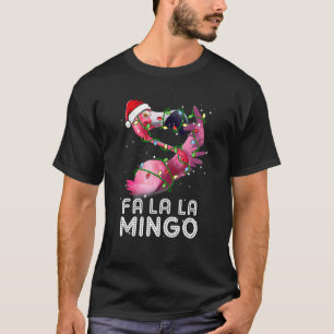 Fa La La La Mingo Flamingo kerstboomverlichting T-shirt