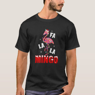 Fa La La La Mingo Flamingo kerstboomverlichting T-shirt