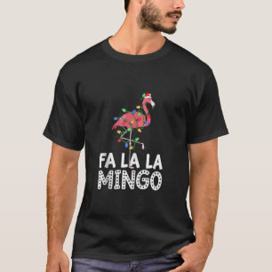 Fa La La La Mingo Flamingo kerstboomverlichting T-shirt