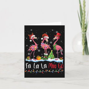 Fa La La La Mingo Flamingo Kerstliefhebber Kaart