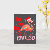 Fa La La La Mingo Flamingo Kerstmannen Vrouwen Kin Kaart (Gele Bloem)