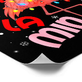 Fa La La La Mingo Flamingo Kerstmannen Vrouwen Kin Poster (Hoek)