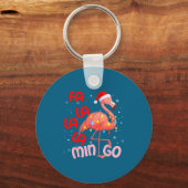 Fa La La La Mingo Flamingo Kerstmis Mannen Vrouwen Sleutelhanger (Voorkant)