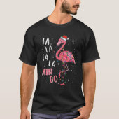Fa La La La Mingo Flamingo Kerstmis tropische rege T-shirt (Voorkant)