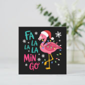 Fa La La La Mingo Kerst Flamingo Roze Liefhebber Feestdagenkaart (Staand voorkant)
