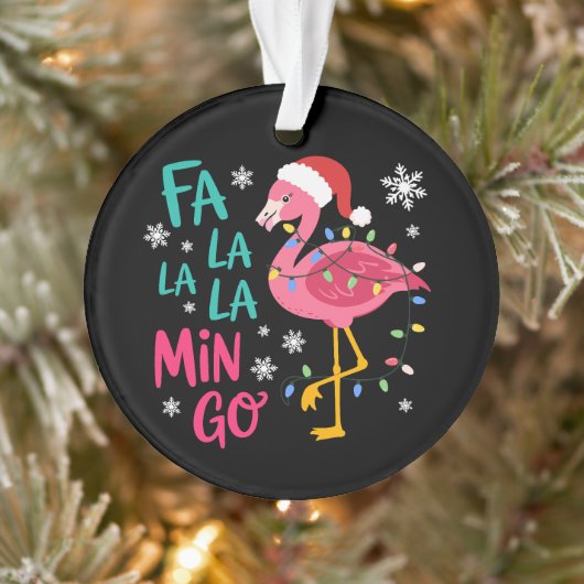 Fa La La La Mingo Kerstmis Flamingo Roze Liefhebbe Ornament (Boom)
