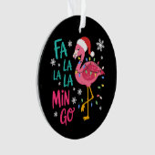 Fa La La La Mingo Kerstmis Flamingo Roze Liefhebbe Ornament (voorkant)