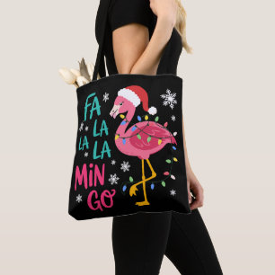 Fa La La La Mingo Kerstmis Flamingo Roze Liefhebbe Tote Bag