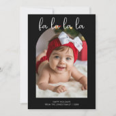 Fa La La La Moderne Familie Vakantie Kaart (Voorkant)