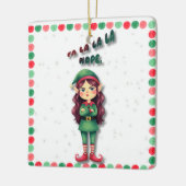 Fa La La La Neej Komische Kerst Elf Ornament (Links)