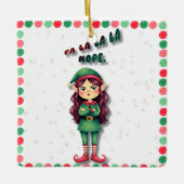 Fa La La La Neej Komische Kerst Elf Ornament (Voorkant)