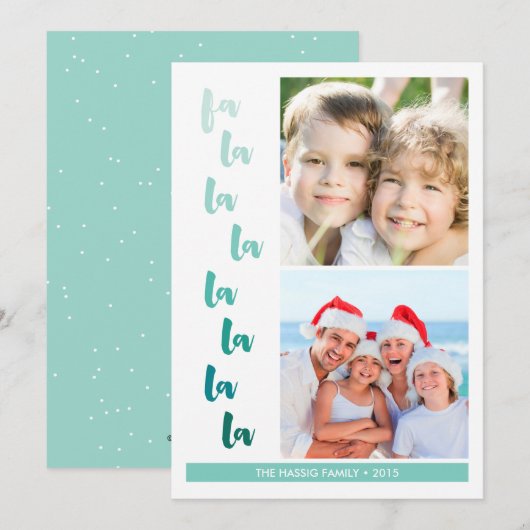 Fa la la la Ombre Kerstvakantie Feestdagenkaart (Voorkant / Achterkant)