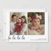 Fa La La La Personalized Family Holiday Card Feestdagenkaart (Voorkant)