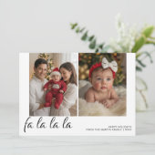 Fa La La La Personalized Family Holiday Card Feestdagenkaart (Staand voorkant)