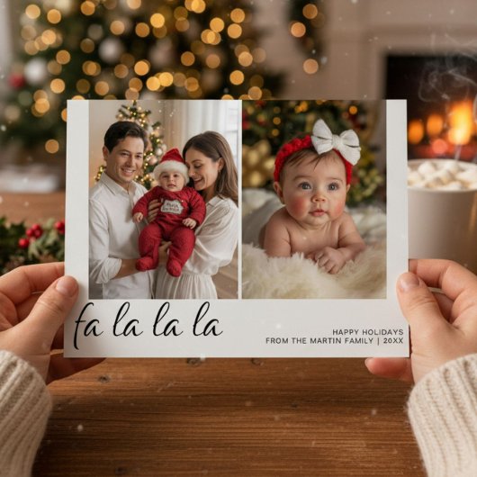 Fa La La La Personalized Family Holiday Card Feestdagenkaart
