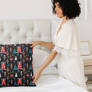 Fa La La La Pink Nutkraker kerstballetscène Kussen