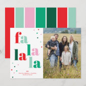 Fa La La La Platte Kerst Foto Kaart (Voorkant / Achterkant)