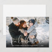 Fa La La La Script Foto van Kerstmis Feestdagenkaart (Voorkant / Achterkant)