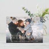 Fa La La La Script Foto van Kerstmis Feestdagenkaart (Staand voorkant)