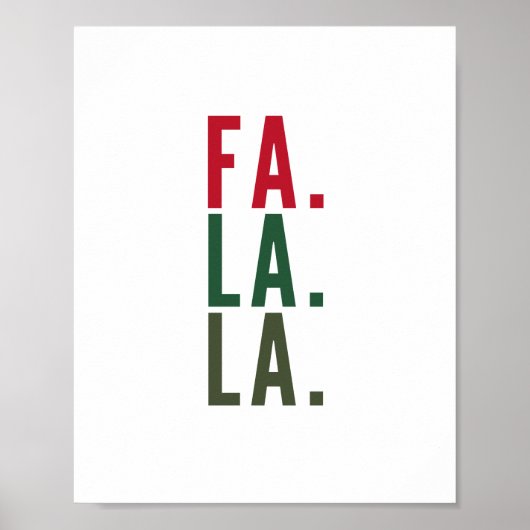 Fa la la la, vakantie juichen poster (Voorkant)
