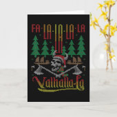 Fa-La-La-La Valhalla-La Noorse Viking Lelijk Kaart (Gele Bloem)