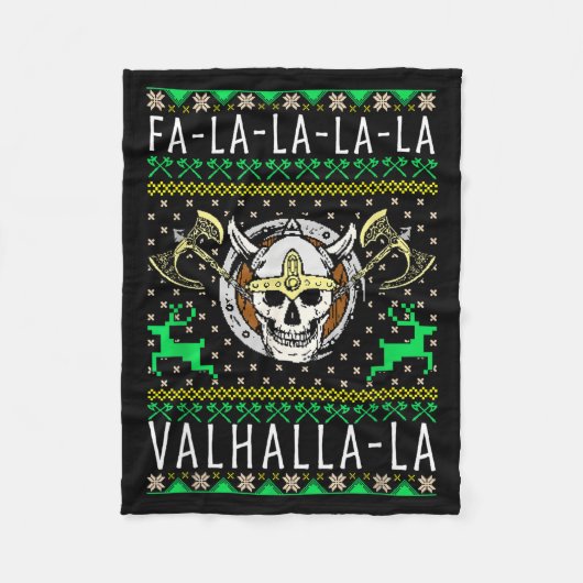 Fa-la-la-la Valhalla-la Viking God Lelijk Kerstfee Fleece Deken (Voorkant)