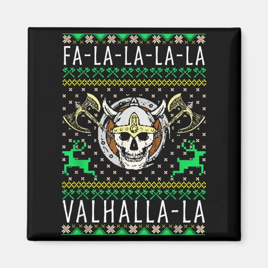 Fa-la-la-la Valhalla-la Viking God Lelijk Kerstfee Magneet (Voorkant)