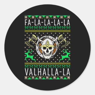 Fa-la-la-la Valhalla-la Viking God Lelijk Kerstfee Ronde Sticker