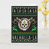 Fa-la-la-la Valhalla-la Viking God Ugly Christmas Kaart (Gele Bloem)