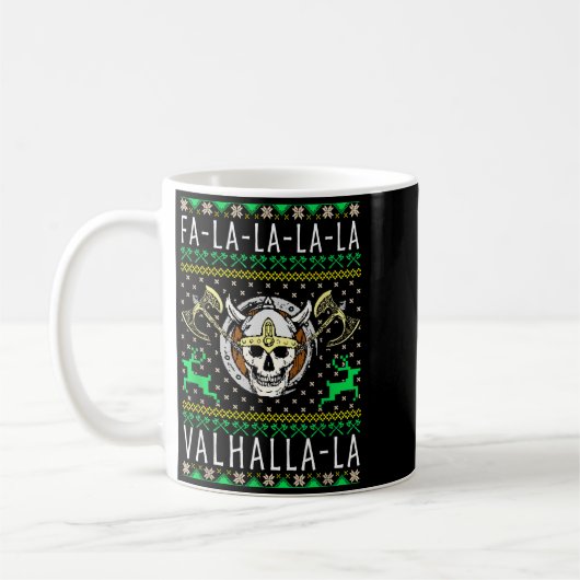 Fa-la-la-la Valhalla-la Viking God Ugly Christmas  Koffiemok (Links)