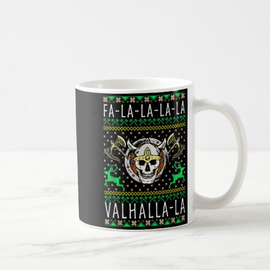 Fa-la-la-la Valhalla-la Viking God Ugly Christmas  Koffiemok (Rechts)