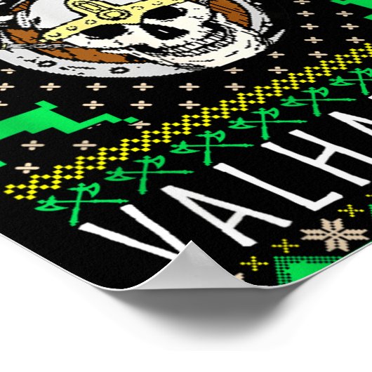 Fa-la-la-la Valhalla-la Viking God Ugly Christmas  Poster (Hoek)