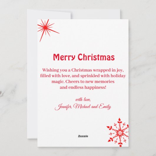 Fa la la la, vrolijke kerstboog foto boerderij feestdagenkaart (Achterkant)