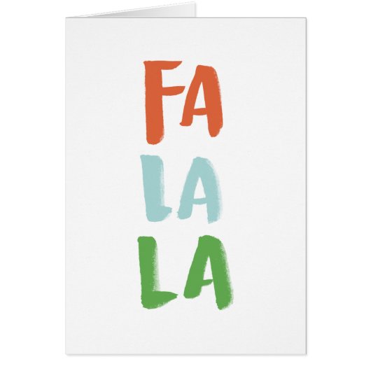 Fa La La La White Wenskaart (Voorkant)