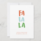 Fa La La La White-ziekteverzekeringskaart Feestdagenkaart (Voorkant)