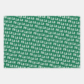 Fa La La La Zwart, Wit & Groen Stijlvol & Leuk Inpakpapier Vel (Voorkant 3)