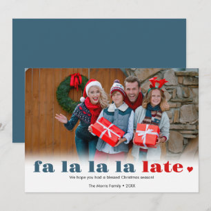 Fa la la laat Kerstmis Wenskaart Gemist Feestdagenkaart