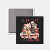 Fa La La Labrador Funny Christmas  Magneet (Voorkant / Achterkant)