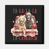 Fa La La Labrador Funny Christmas  Magneet (Voorkant)