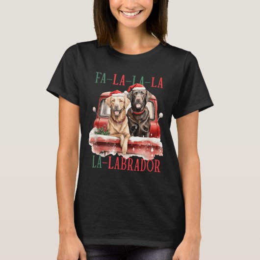Fa La La Labrador Funny Christmas T-shirt (Voorkant)