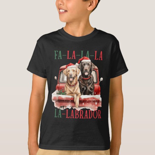 Fa La La Labrador Funny Christmas  T-shirt (Voorkant)