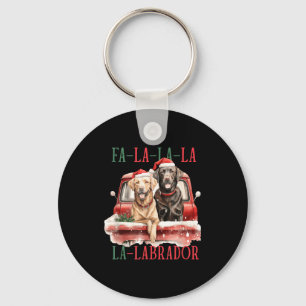 Fa La La Labrador Grappig Kerstfeest Sleutelhanger